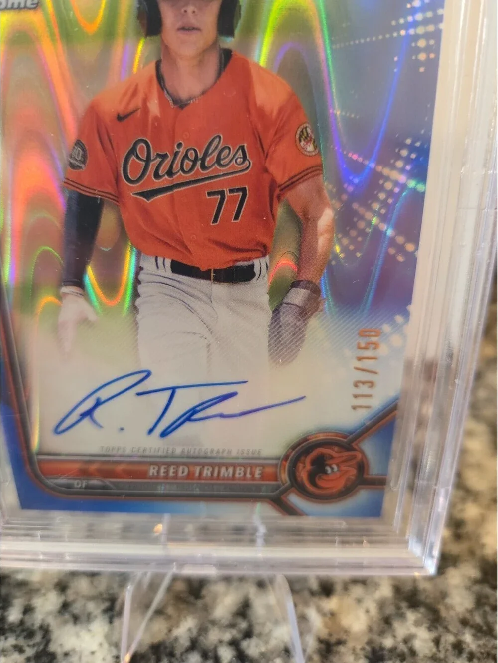 Reed Trimble 2022 Bowman Chrome 1st Blue Refractor Auto /150 BGS 9.5/10 Orioles